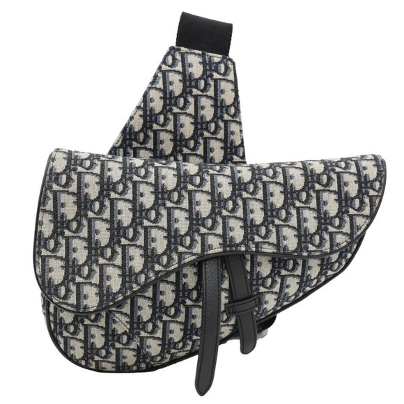 Christian Dior Saddle Oblique Jacquard Crossbody Bag Grey - Picture 1 of 12